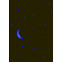 download Moon In Dark Night Sky Full Of Stars clipart image with 180 hue color