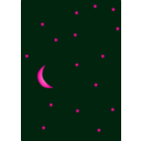 download Moon In Dark Night Sky Full Of Stars clipart image with 270 hue color