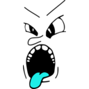 download Face Tongue Icon clipart image with 180 hue color