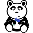 download Panda With Bamboo Leaves clipart image with 135 hue color