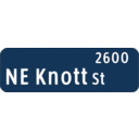 download Portland Oregon Street Name Sign Ne Knott St clipart image with 90 hue color