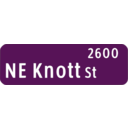 download Portland Oregon Street Name Sign Ne Knott St clipart image with 180 hue color