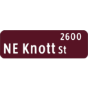 download Portland Oregon Street Name Sign Ne Knott St clipart image with 225 hue color