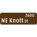 download Portland Oregon Street Name Sign Ne Knott St clipart image with 270 hue color