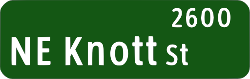 Portland Oregon Street Name Sign Ne Knott St