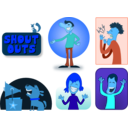 download Shout Outs clipart image with 180 hue color