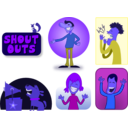 download Shout Outs clipart image with 225 hue color