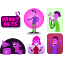 download Shout Outs clipart image with 270 hue color