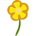 download Simple Flower clipart image with 0 hue color