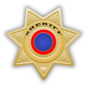 download Sheriff Star clipart image with 0 hue color