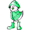 download Chick With Raincoat clipart image with 90 hue color