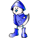 download Chick With Raincoat clipart image with 180 hue color
