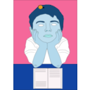 download Reading clipart image with 180 hue color