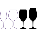 download Wine Glass Shapes clipart image with 270 hue color