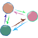 download Abstracted Group Interaction 2 clipart image with 135 hue color