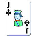 download White Deck Jack Of Clubs clipart image with 180 hue color