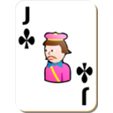 download White Deck Jack Of Clubs clipart image with 0 hue color