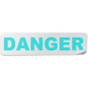 download Danger Label clipart image with 180 hue color