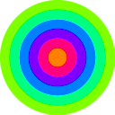 download Rainbow Circle Target 6 Color clipart image with 90 hue color