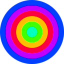 download Rainbow Circle Target 6 Color clipart image with 225 hue color
