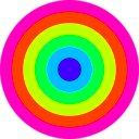 download Rainbow Circle Target 6 Color clipart image with 315 hue color