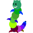 download Rainbow Caterpillar clipart image with 225 hue color