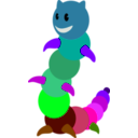 download Rainbow Caterpillar clipart image with 270 hue color