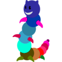 download Rainbow Caterpillar clipart image with 315 hue color