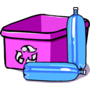 download Recycling Bin And Bottles clipart image with 90 hue color