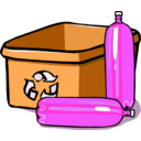 download Recycling Bin And Bottles clipart image with 180 hue color