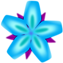 download Red Flower clipart image with 180 hue color