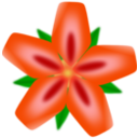 download Red Flower clipart image with 0 hue color