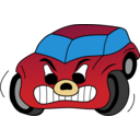 Comic Red Angry Car