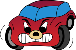 Comic Red Angry Car