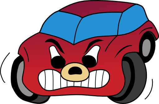 Comic Red Angry Car
