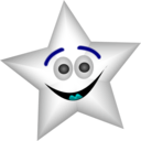 download Smiling Star With Transparency clipart image with 180 hue color