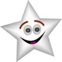 download Smiling Star With Transparency clipart image with 315 hue color