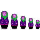 download Matryoshka Doll clipart image with 270 hue color