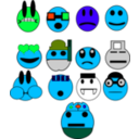 download Faces clipart image with 135 hue color
