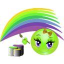 download Rainbow Girl Smiley Emoticon clipart image with 45 hue color