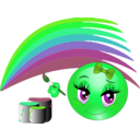 download Rainbow Girl Smiley Emoticon clipart image with 90 hue color