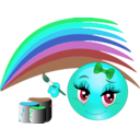 download Rainbow Girl Smiley Emoticon clipart image with 135 hue color