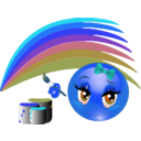 download Rainbow Girl Smiley Emoticon clipart image with 180 hue color