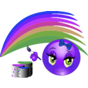 download Rainbow Girl Smiley Emoticon clipart image with 225 hue color
