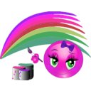 download Rainbow Girl Smiley Emoticon clipart image with 270 hue color