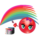 download Rainbow Girl Smiley Emoticon clipart image with 315 hue color
