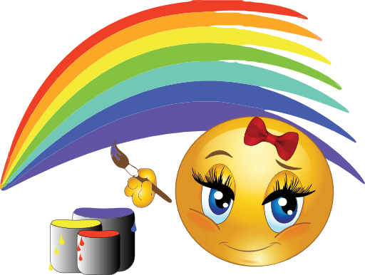 Rainbow Girl Smiley Emoticon