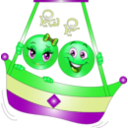 download Couple Swing Smiley Emoticon clipart image with 90 hue color