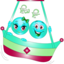 download Couple Swing Smiley Emoticon clipart image with 135 hue color