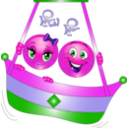 download Couple Swing Smiley Emoticon clipart image with 270 hue color